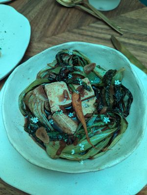 bok choy with tofu at El Mundo Restaurante in Mexico City