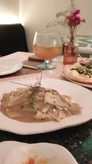 Pappardelle en Salsa de Hongos al vino blanco at El Mundo Restaurante in Mexico City