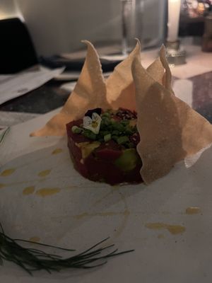 Watermelon tartare (maybe our fave dish)  at El Mundo Restaurante in Mexico City