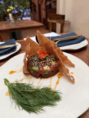 Water melon appetizerr  at El Mundo Restaurante in Mexico City