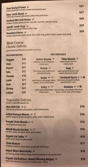 Saffron Indian Cuisine menu p. 2  at Saffron Indian Cuisine in Cary