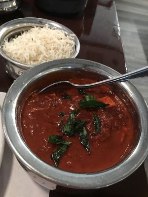 Tofu Vindaloo and basmati rice at Saffron Indian Cuisine  at Saffron Indian Cuisine in Cary