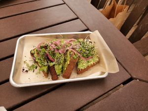 Avocado toast with delicious homemade Buckwheat 🍞 at GoodLife Cafe and Bakery in Mendocino