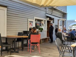 Patio Dining at GoodLife Cafe and Bakery in Mendocino