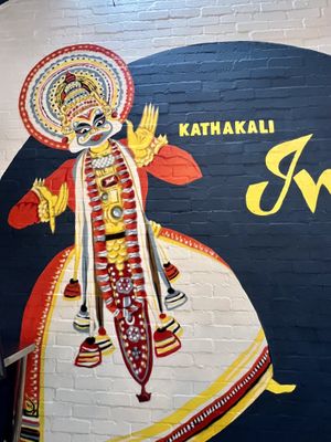 Colourful walls inside   at Love Dosa in Inverness