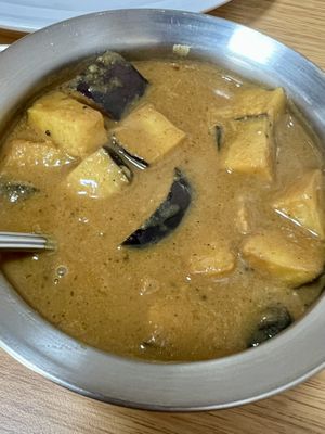 aubergine theeyal (curry)   at Love Dosa in Inverness