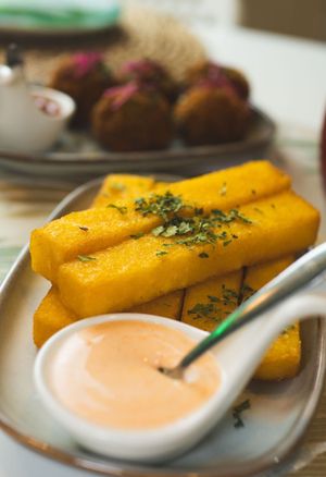 Fried polenta  at Alma Veg  in Carcavelos