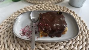 Carrot cake with chocolate   at Alma Veg  in Carcavelos