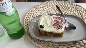 Carrot cake with the new summer option   at Alma Veg  in Carcavelos