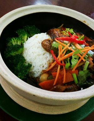 Claypot rice  at Tian Ka Vegetarian in Malacca