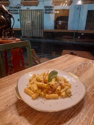 Macarrones a la crema 💚 at Los Padmitos - San Marcos in Quito