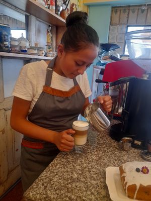 Drinks prepared by the owner just 11 years old 🤩 a business girl at Los Padmitos - San Marcos in Quito