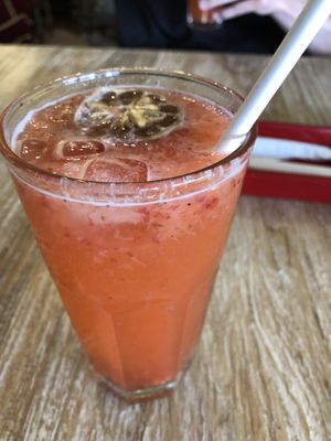Lemonade with strawberries and ginger  at Los Padmitos - San Marcos in Quito