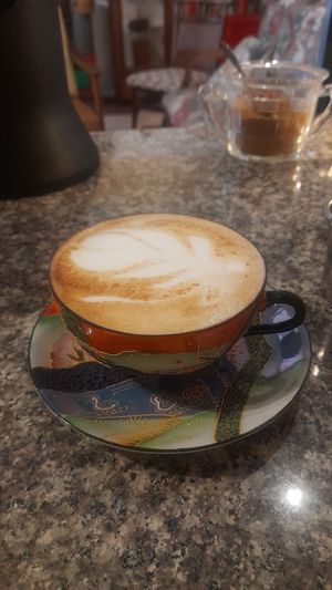 Almond capuccinno💚 at Los Padmitos - San Marcos in Quito