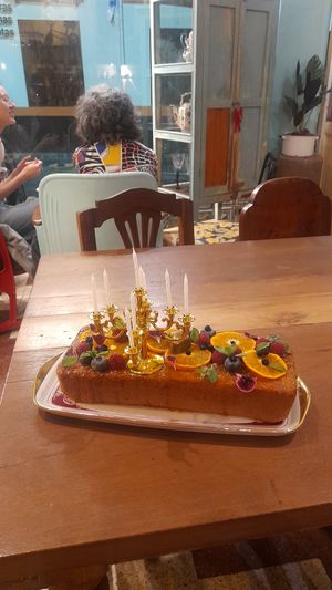 Torta de cumpleaños vegetatiana100% at Los Padmitos - San Marcos in Quito