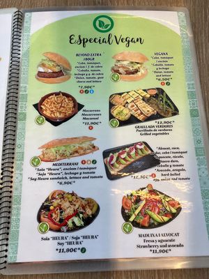 Menu  at Frankfurt La Riera in Calella