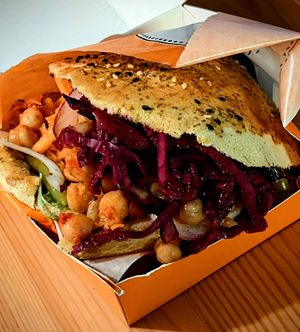 Vegan falafel pita at The Original Pita in Odense