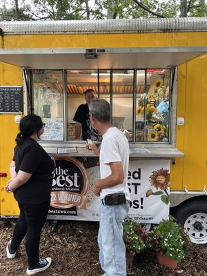 Southwestern floppy tacos, salad and veg taquitos, chips and best salsa around!  at The Twisted Taco in Eureka Springs