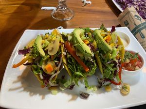 These were the tacos ordered from the vegetarian/vegan menu  at The Green Spoon in La Fortuna