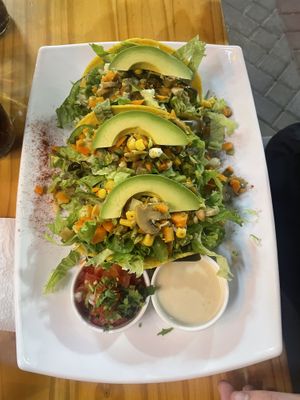 Vegan tacos  at The Green Spoon in La Fortuna
