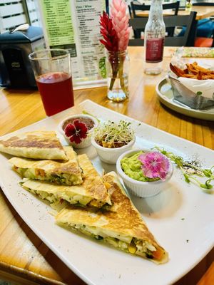 Vegan quesadilla   at The Green Spoon in La Fortuna