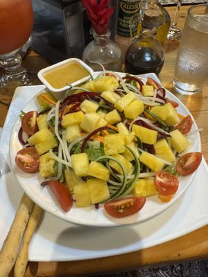 Tropical salad  at The Green Spoon in La Fortuna