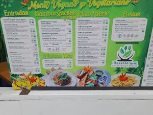 Menu November 2025 at The Green Spoon in La Fortuna