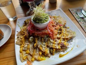 Vegan nachos at The Green Spoon in La Fortuna