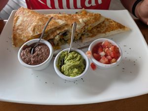 Vegan quesadilla at The Green Spoon in La Fortuna