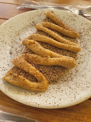 tapioca com massa de café, chocolate e doce de leite de recheio at São Saruê in Campinas