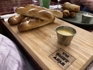 Pretzels with pub cheese. Closest to nacho cheese I’ve ever tried, HIGHLY RECOMMEND !  at UnBEETable  in Schenectady