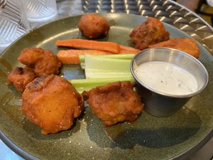 GF buffalo cauliflower wings with ranch  at UnBEETable  in Schenectady
