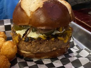 Spicy Jalapeño burger  at UnBEETable  in Schenectady