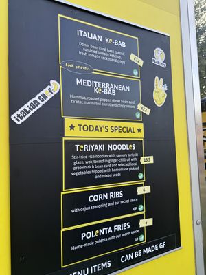 Menu   at Planet G in Edinburgh