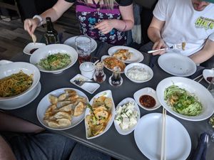 Range of vegan dishes at Chop Chop at Luckies in Edinburgh