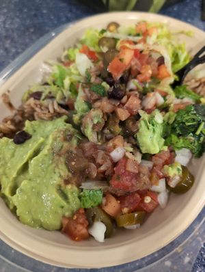 Could be better could be worse, there's cilantro, salsa, guac, and olives which I didn't understand lol . Right by A15, all the way at the end of the A terminal. at LAS - Moe's Southwestern Grill - T1 in Las Vegas