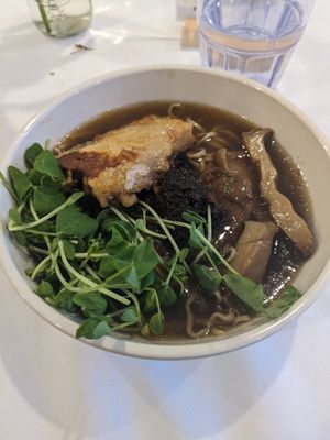 XO ramen at Cottage St Ramen in Bar Harbor