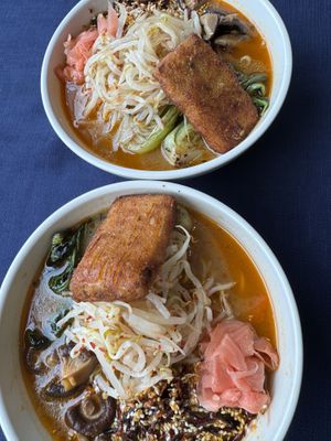 Mushroom ramen with tofu and ginger   at Cottage St Ramen in Bar Harbor