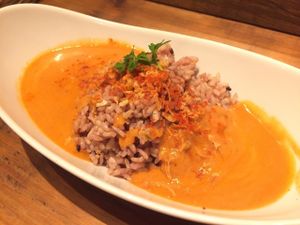 Tomato curry with rice at RiR Organic Plus Greens in Nagoya