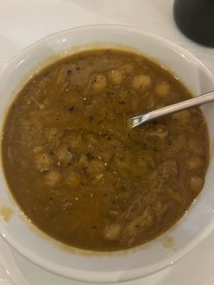 Chickpeas and mushrooms soup  at La Solita Zuppa in Chiusi