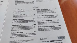 Vegan Menu at Los Portales in Valladolid