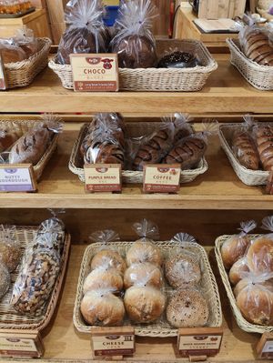 Choco, purple bread, coffee, vegan cheese at LN Fortunate Coffee 世界幸福咖啡 -Sungai Panas in Batam