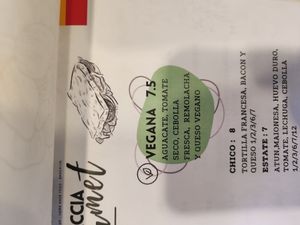 Unas de las opciones de la carta at Al+Ba in Santa Pola