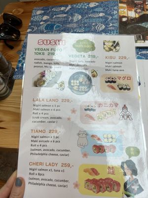 Vegan futo 10KS and vegeta sushi  at OMG Asian Restaurant in Prague