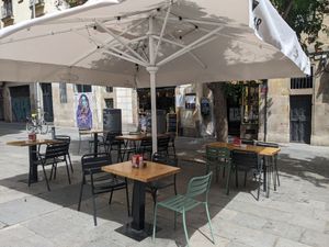 Outside of Contigo Café at Contigo in Barcelona