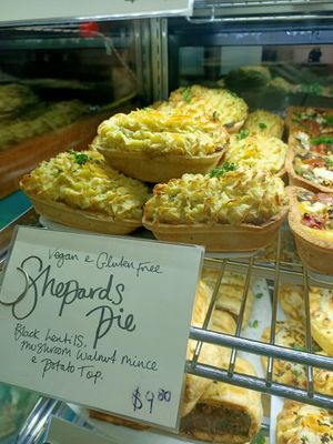 Delicious vegan pies at Dangerous Kitchen in Takaka