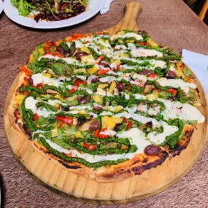 Vegan pizza- delicious!!! at Dangerous Kitchen in Takaka