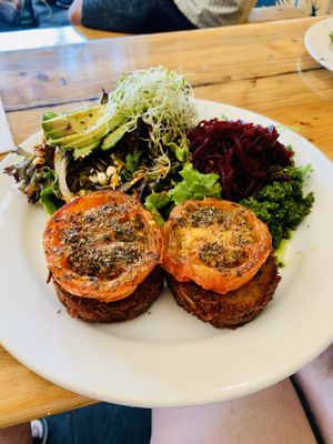 Hash browns & greens   at Dangerous Kitchen in Takaka