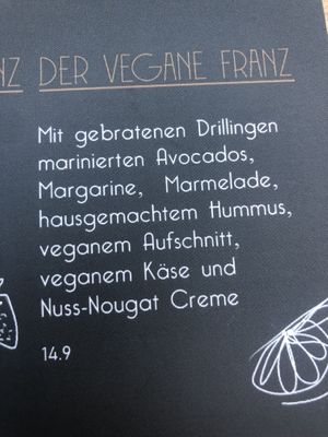 Menu Mai 2024, breakfast   at Café Franz in Marburg