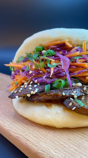 Satay Portobello Bao XL at Baomerang in Porto